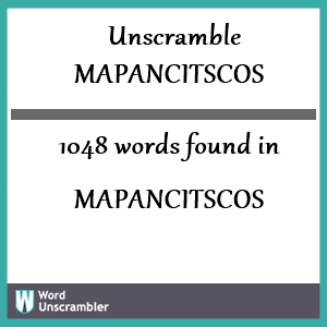 1048 words unscrambled from mapancitscos