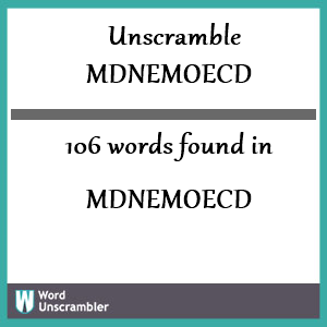 106 words unscrambled from mdnemoecd