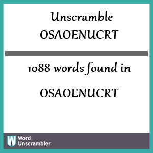 1088 words unscrambled from osaoenucrt