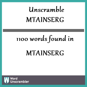1100 words unscrambled from mtainserg