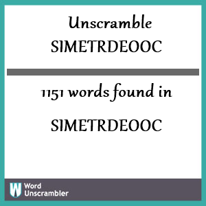 1151 words unscrambled from simetrdeooc