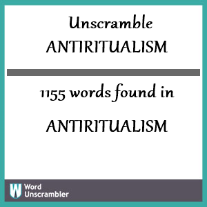 1155 words unscrambled from antiritualism