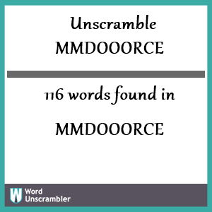116 words unscrambled from mmdooorce