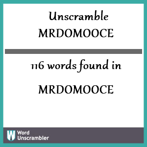 116 words unscrambled from mrdomooce