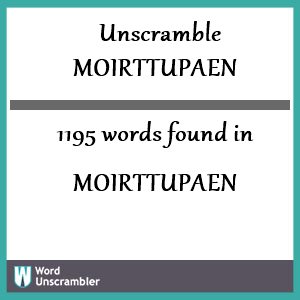 1195 words unscrambled from moirttupaen