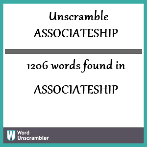 1206 words unscrambled from associateship