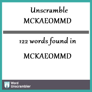 122 words unscrambled from mckaeommd