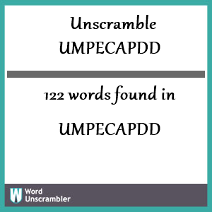 122 words unscrambled from umpecapdd