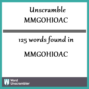 125 words unscrambled from mmgohioac