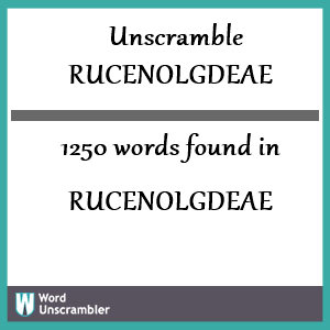 1250 words unscrambled from rucenolgdeae