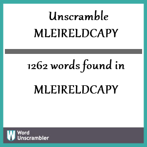 1262 words unscrambled from mleireldcapy