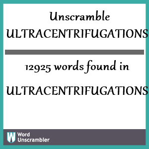 12925 words unscrambled from ultracentrifugations