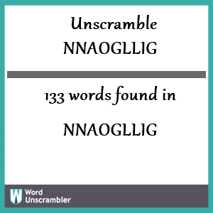 133 words unscrambled from nnaogllig