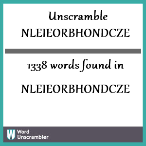 1338 words unscrambled from nleieorbhondcze