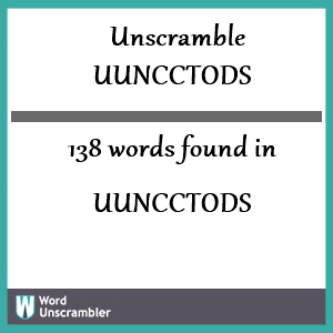 138 words unscrambled from uuncctods