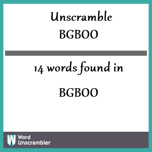 14 words unscrambled from bgboo