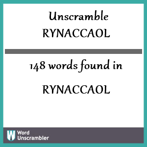 148 words unscrambled from rynaccaol