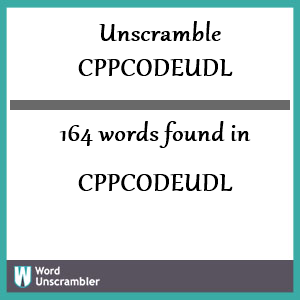 164 words unscrambled from cppcodeudl