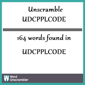 164 words unscrambled from udcpplcode