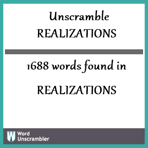 1688 words unscrambled from realizations