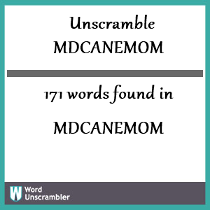 171 words unscrambled from mdcanemom