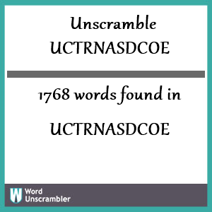 1768 words unscrambled from uctrnasdcoe