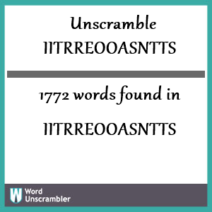 1772 words unscrambled from iitrreooasntts