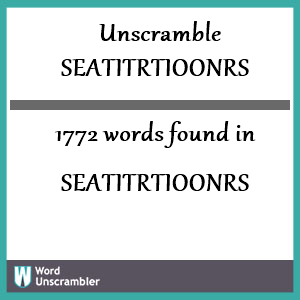 1772 words unscrambled from seatitrtioonrs