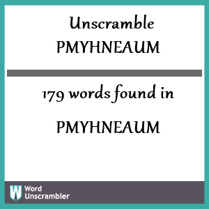 179 words unscrambled from pmyhneaum