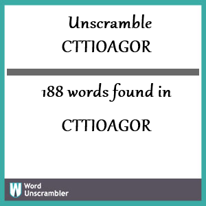 188 words unscrambled from cttioagor