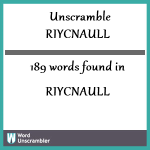 189 words unscrambled from riycnaull