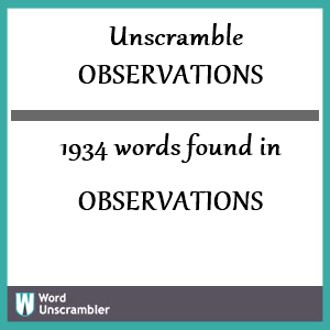 1934 words unscrambled from observations