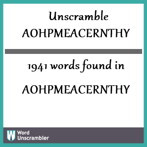 1941 words unscrambled from aohpmeacernthy
