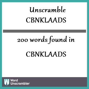 200 words unscrambled from cbnklaads