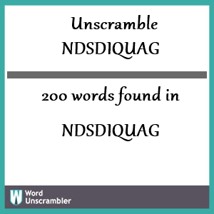 200 words unscrambled from ndsdiquag