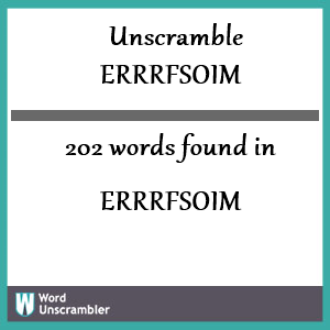 202 words unscrambled from errrfsoim