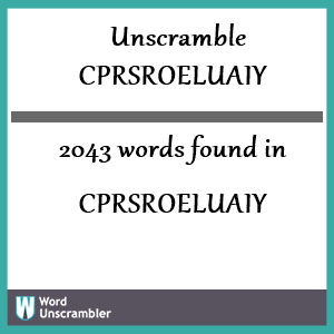 2043 words unscrambled from cprsroeluaiy