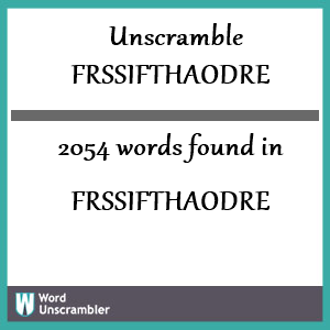 2054 words unscrambled from frssifthaodre