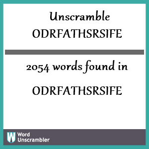 2054 words unscrambled from odrfathsrsife