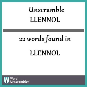 22 words unscrambled from llennol