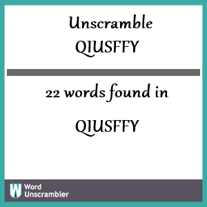 22 words unscrambled from qiusffy