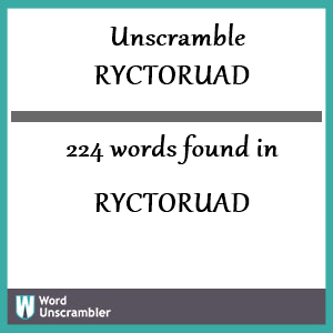 224 words unscrambled from ryctoruad