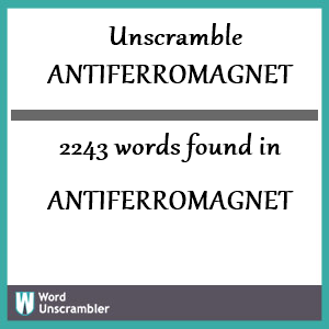 2243 words unscrambled from antiferromagnet