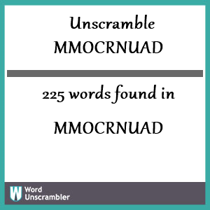 225 words unscrambled from mmocrnuad