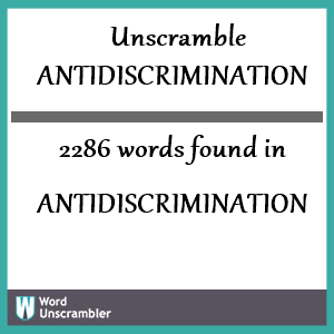2286 words unscrambled from antidiscrimination