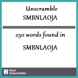 230 words unscrambled from smbnlaoja