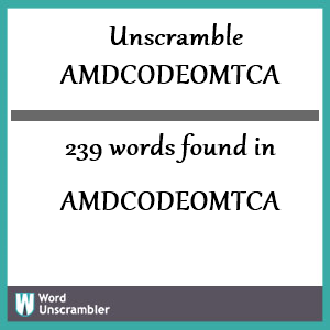 239 words unscrambled from amdcodeomtca