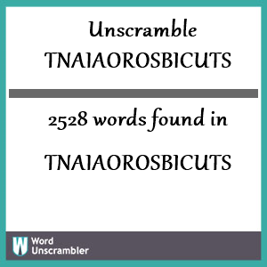 2528 words unscrambled from tnaiaorosbicuts