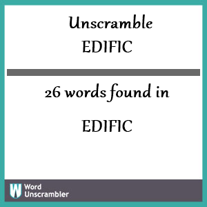 26 words unscrambled from edific