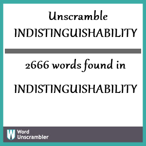 2666 words unscrambled from indistinguishability